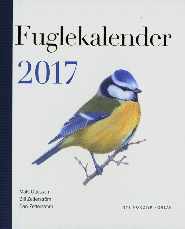 Forsiden af Fuglekalender 2017. Illustreret af Bill